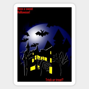 Halloween. Scary house at night Sticker